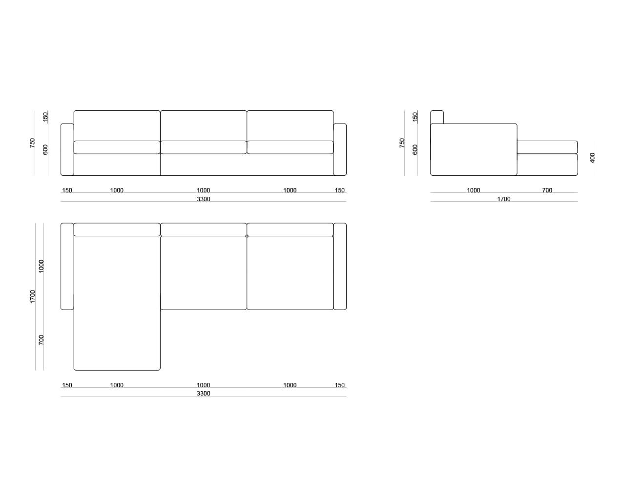 015 Диван с оттоманкой